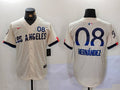 Men’s Los Angeles Dodgers Enrique Hernandez #8 Cream 2024 City Connect Jersey