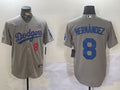 Men’s Los Angeles Dodgers Enrique Hernandez #8 Gray Jersey