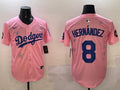Men’s Los Angeles Dodgers Enrique Hernandez #8 Pink Alternate Jersey