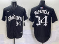 Men’s Los Angeles Dodgers Fernando Valenzuela #34 Black Alternate Jersey