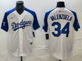 Men’s Los Angeles Dodgers Fernando Valenzuela #34 White Limited Jersey