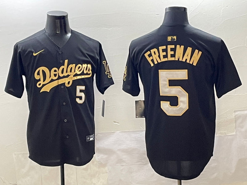 Men’s Los Angeles Dodgers Freddie Freeman #5 Black Team Jersey