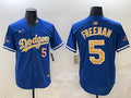 Men’s Los Angeles Dodgers Freddie Freeman #5 Royal 2025 Gold Collection Limited Jersey