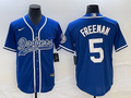 Men’s Los Angeles Dodgers Freddie Freeman #5 Royal Jersey Joint Edition