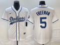 Men’s Los Angeles Dodgers Freddie Freeman #5 White Jersey Joint Edition