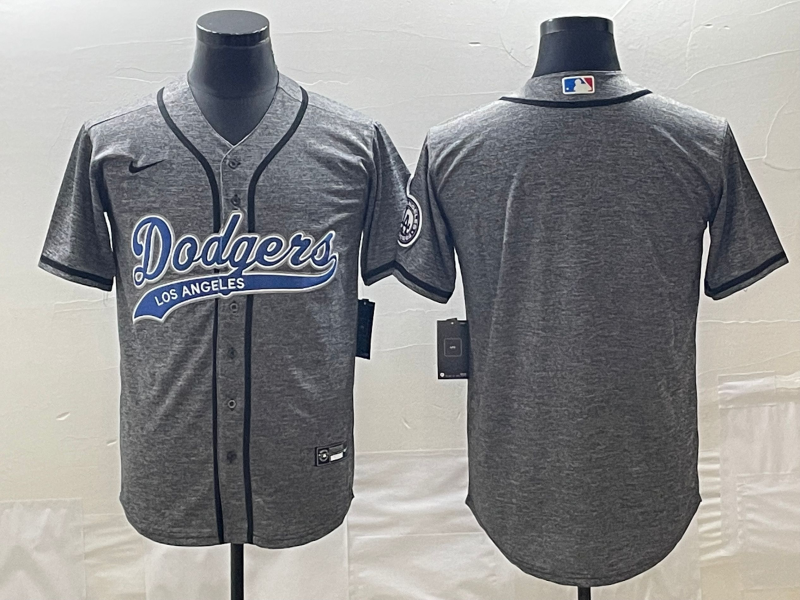 Men’s Los Angeles Dodgers Gray Joint Edition Blank Jersey
