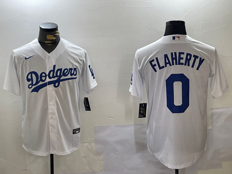 Men’s Los Angeles Dodgers Jack Flaherty #0 White Jersey