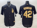 Men’s Los Angeles Dodgers Jackie Robinson #42 Black Limited Jersey
