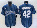 Men’s Los Angeles Dodgers Jackie Robinson #42 Blue Jersey Joint Edition