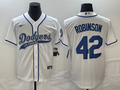 Men’s Los Angeles Dodgers Jackie Robinson #42 White Jersey Joint Edition