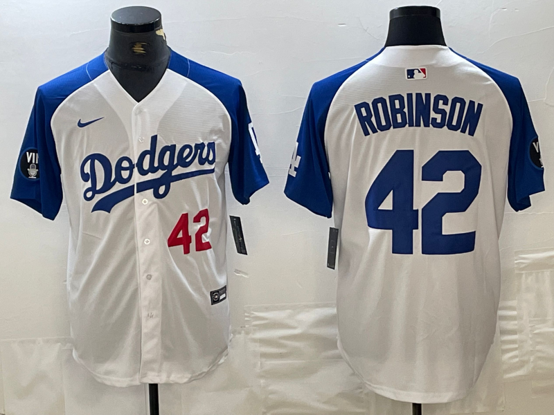 Men’s Los Angeles Dodgers Jackie Robinson #42 White Limited Jersey