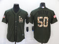 Men’s Los Angeles Dodgers Mookie Betts #50 Army Green Jersey