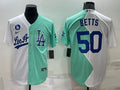 Men’s Los Angeles Dodgers Mookie Betts #50 White/Green Baseball Jersey