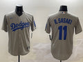 Men’s Los Angeles Dodgers Roki Sasaki #11 Gray Jersey
