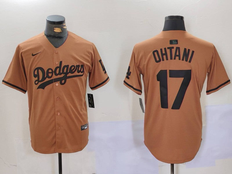 Men’s Los Angeles Dodgers Shohei Ohtani #17 Brown Jersey
