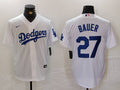 Men’s Los Angeles Dodgers Trevor Bauer #27 White Home Jersey