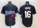 Men’s Los Angeles Dodgers Will Smith #16 Black Jersey Joint Edition