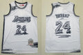 Mens Los Angeles Lakers #24 Kobe Bryant White sketch designed 2007-08 Throwback Jersey