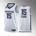 Mens Memphis Grizzlies #15 Brandon Clarke 2022-23 White Association Edition Jersey