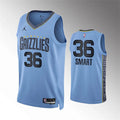 Mens Memphis Grizzlies #36 Marcus Smart Light Blue Statement Edition Jersey