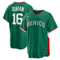 Men’s Mexico Baseball #16 Jarren Duran Green 2026 World Baseball Classic Road Stadium Jersey