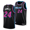 Mens Miami Heat #24 Norman Powell Black 2025-26 City Edition Swingman Jersey
