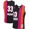Mens Miami Heat #33 Alonzo Mourning Mitchell & Ness 2005-06 Hardwood Classics Jersey Pink Black