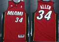 Mens Miami Heat #34 Ray Allen Jersey  Revolution 30 Swingman Red Jersey