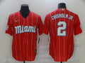 Men’s Miami Marlins Jazz Chisholm Jr. #2 Red Baseball Jersey