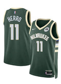 Mens Milwaukee Bucks #11 Tyler Herro  Green Icon Edition Swingman Jersey