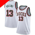 Mens Milwaukee Bucks #13 Ryan Rollins White Nike Classic Edition Jersey