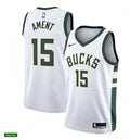 Mens Milwaukee Bucks #15 Nate Ament Nike White Association Edition Swingman Jersey