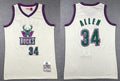 Mens Milwaukee Bucks #34 Ray Allen Mitchell & Ness Chainstitch Swingman Jersey – Cream