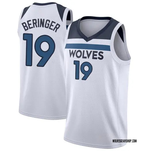 Men’s Minnesota Timberwolves #19 Joan Beringer White Association Edition Swingman Jersey