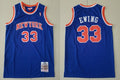 Men’s Mitchell&Ness New York Knicks #33 Patrick Ewing Blue Throwback  Jersey