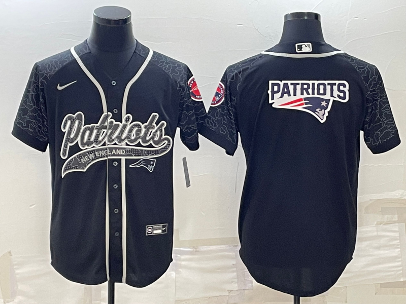 Men’s New England Patriots Black RFLCTV Limited Jersey