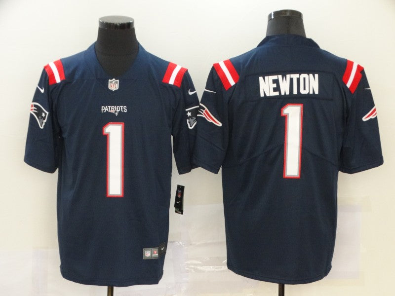 Men’s New England Patriots Cam Newton #1 Navy Jersey