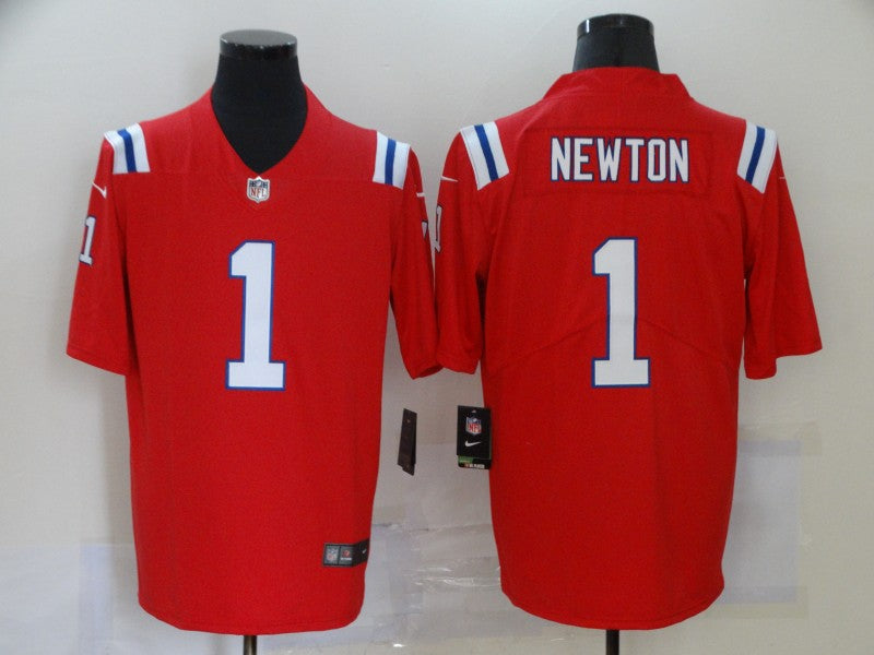 Men’s New England Patriots Cam Newton #1 Red Alternate Jersey