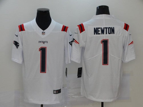 Men’s New England Patriots Cam Newton #1 White Jersey