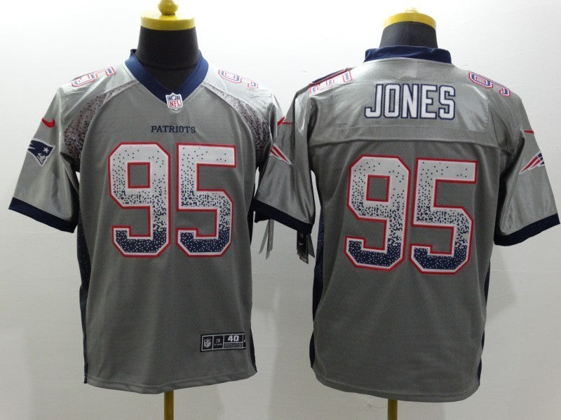 Men’s New England Patriots Chandler Jones #95 Gray Jersey