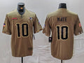 Men’s New England Patriots Drake Maye #10 Olive 2022 Salute To Service Limited Jersey