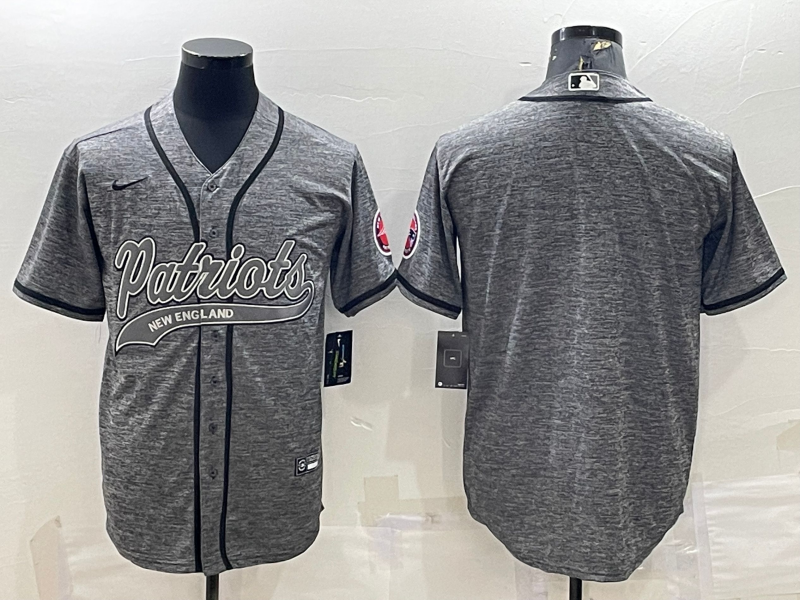 Men’s New England Patriots Gray Blank Jersey