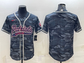 Men’s New England Patriots Grey Camouflage Blank Jersey