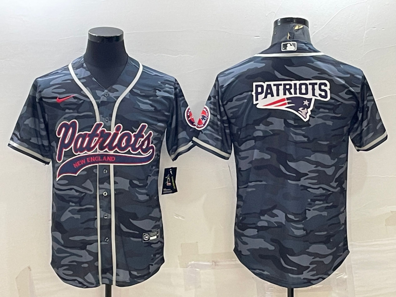 Men’s New England Patriots Grey Camouflage Jersey