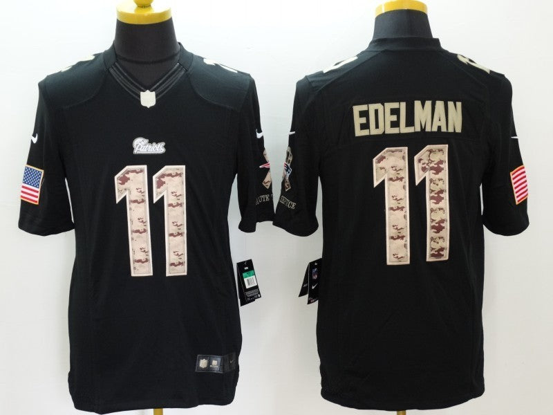 Men’s New England Patriots Julian Edelman #11 Black Authentic Jersey