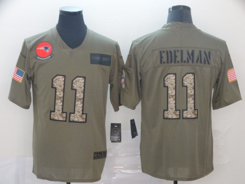 Men’s New England Patriots Julian Edelman #11 Brown Jersey