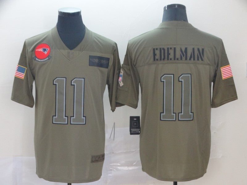 Men’s New England Patriots Julian Edelman #11 Brown Jersey