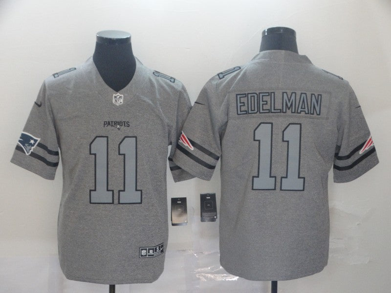 Men’s New England Patriots Julian Edelman #11 Gray Jersey