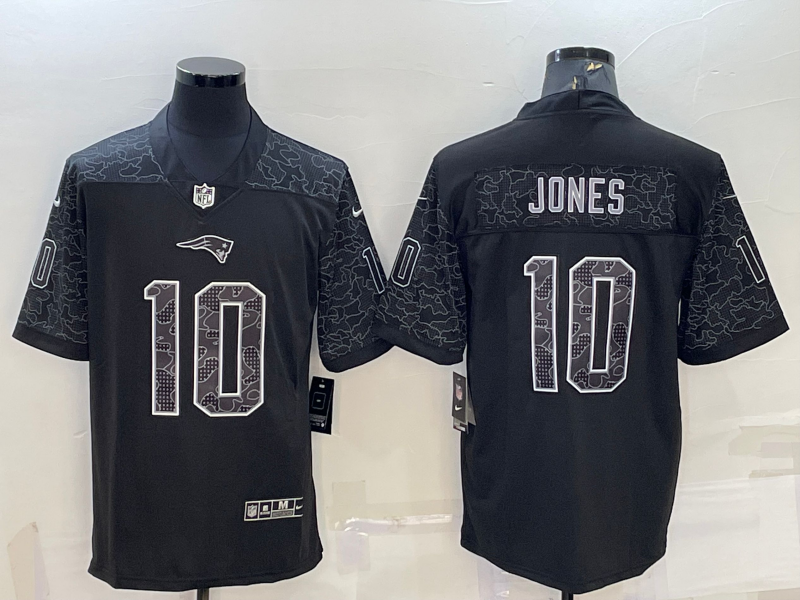 Men’s New England Patriots Mac Jones #10 Black RFLCTV Limited Jersey