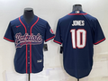 Men’s New England Patriots Mac Jones #10 Navy Jersey Joint Edition
